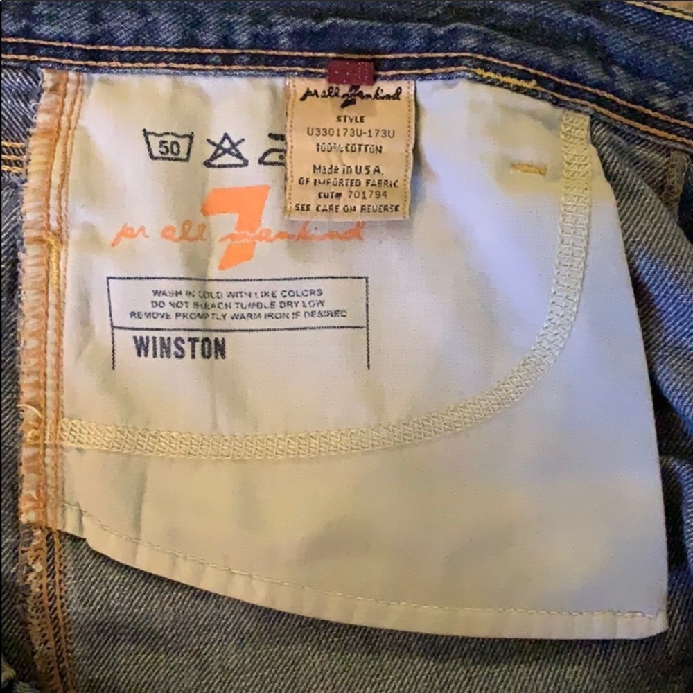 7 For All Mankind Winston Denim Mini Skirt Size 30 Made in USA 100% Cotton Y2K - Picture 6 of 7